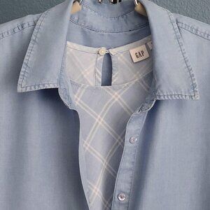 2-Pc Chambray GAP Tunic + Button Down  |  Tencel  |  XL + 1X